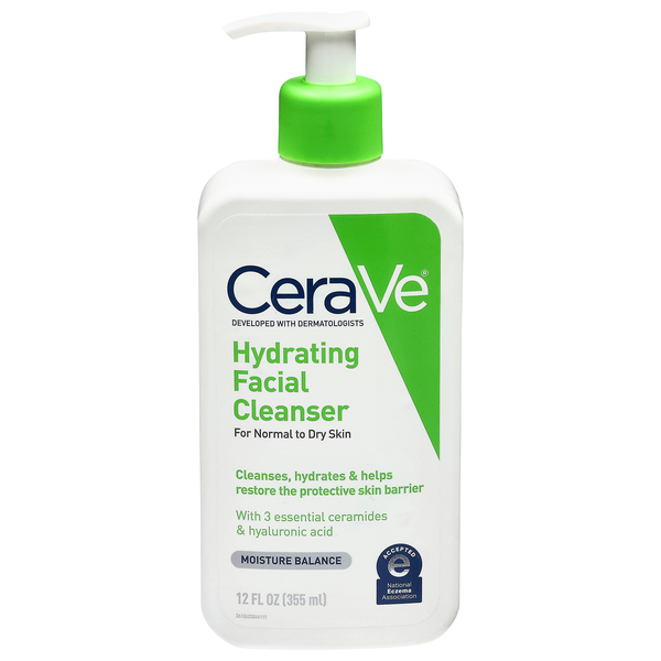 CeraVe Hydrating Facial Cleanser Normal to Dry Skin Pump Hyaluronic Acid