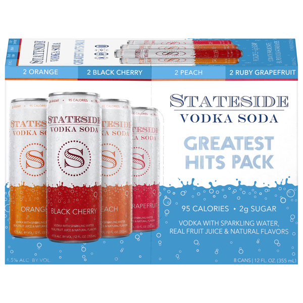 Stateside Vodka Soda Cocktail Greatest Hits Variety Pack - 8 pk
