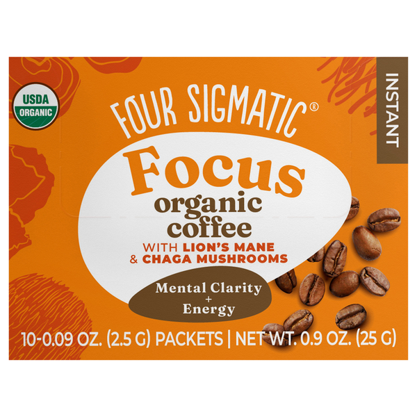 Four Sigmatic Organic Think Mental Focus + Energy Instant Coffee Packets