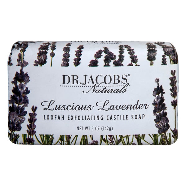 Dr. Jacobs Naturals Luscious Lavender Loofah Exfoliating Castile Soap Bar