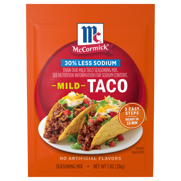 McCormick 30% Less Sodium Mild Taco Seasoning Mix Packet