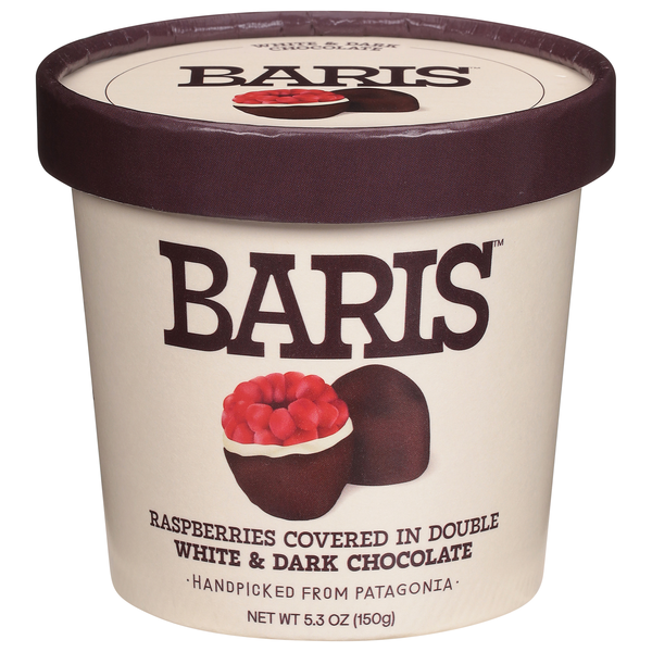 Baris Raspberries Covered in Double White & Dark Chocolate Frozen