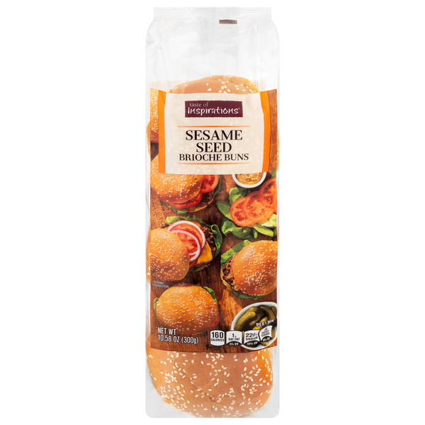 Taste of Inspirations Sesame Seed Brioche Buns - 6 ct