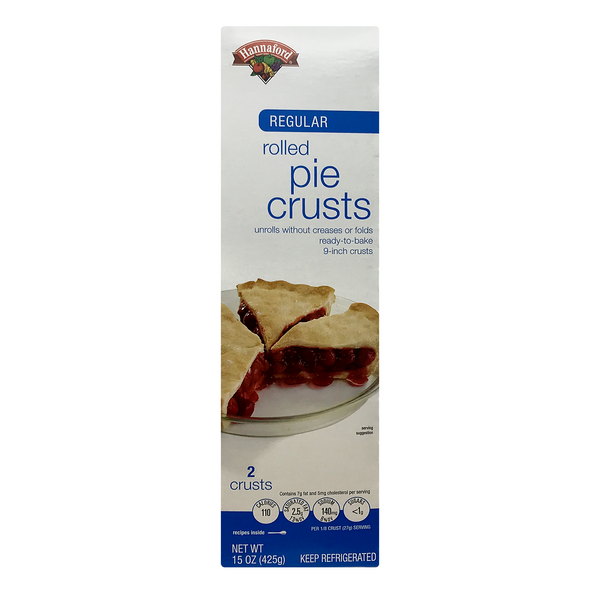 Hannaford Regular Rolled Pie Crusts 9 Inch - 2 ct