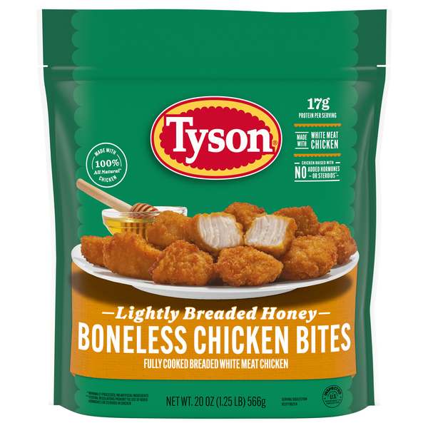 Tyson Lightly Breaded Honey Boneless Chicken Bites Frozen