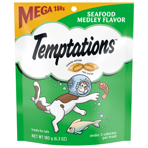 Save on Temptations Crunchy & Soft Cat Treats Seafood Medley Flavor