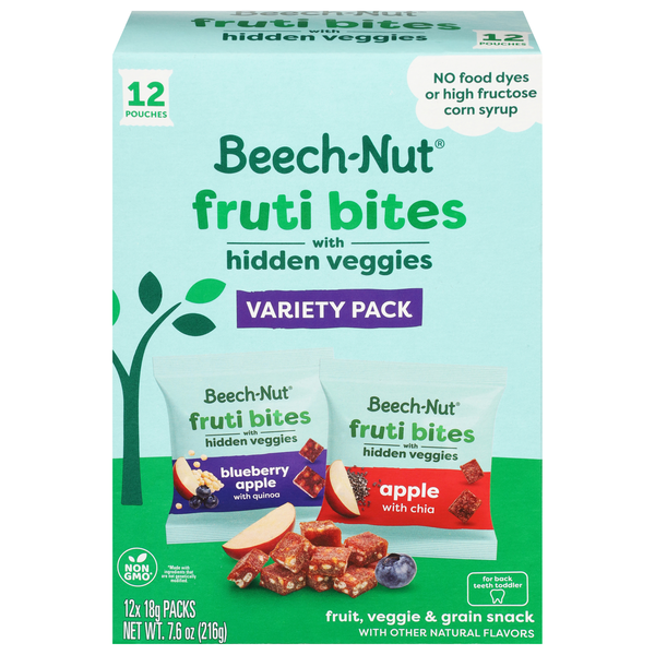 Beech-Nut Fruti Bites Variety Pack Fruit Veggie & Grain Snack - 12 ct