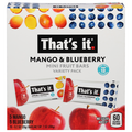 That's It Gluten Free No Sugar Added Mango/Blueberry Mini Fruit Bars 10 ct