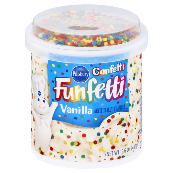 Save on Pillsbury Funfetti Frosting Vanilla with Confetti Sprinkles