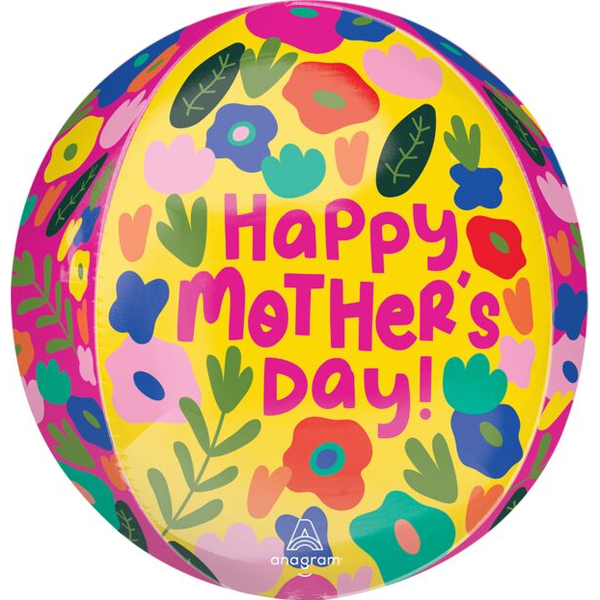 Happy Mother's Day 16 Inch Orbz Cube Helium-Filled Foil Balloon