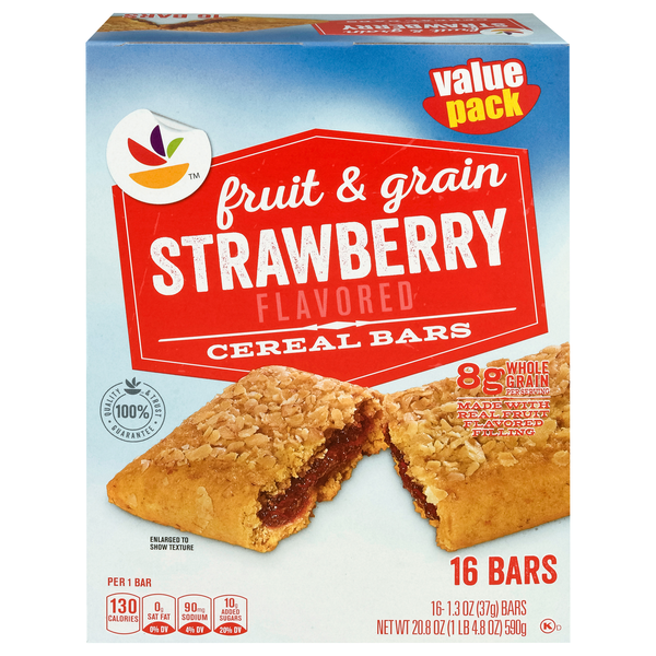 Stop & Shop Fruit & Grain Strawberry Cereal Bars - 16 ct