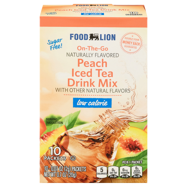 Save on Food Lion OntheGo Drink Mix Peach Tea Low Calorie 10 ct