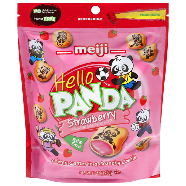 Meiji Hello Panda Bite Size Strawberry Creme Cookies