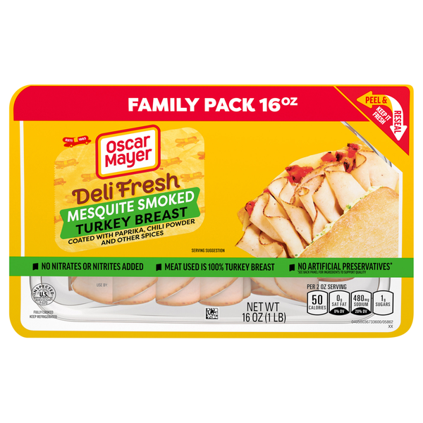 Oscar Mayer Deli Fresh Mesquite Smoked Turkey Breast Sliced Family Pack