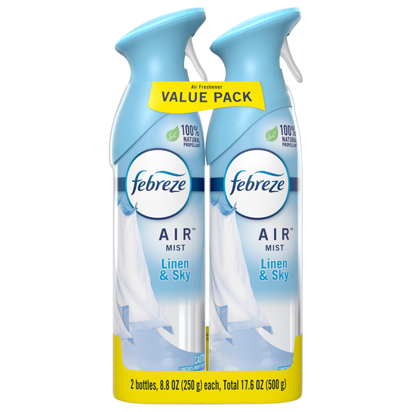 Febreze Air Mist Linen & Sky Air Freshener Aerosol Spray - 2 ct