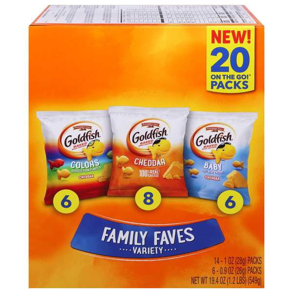 Pepperidge Farm Goldfish Crackers Family Faves Variety Packs - 20 ct