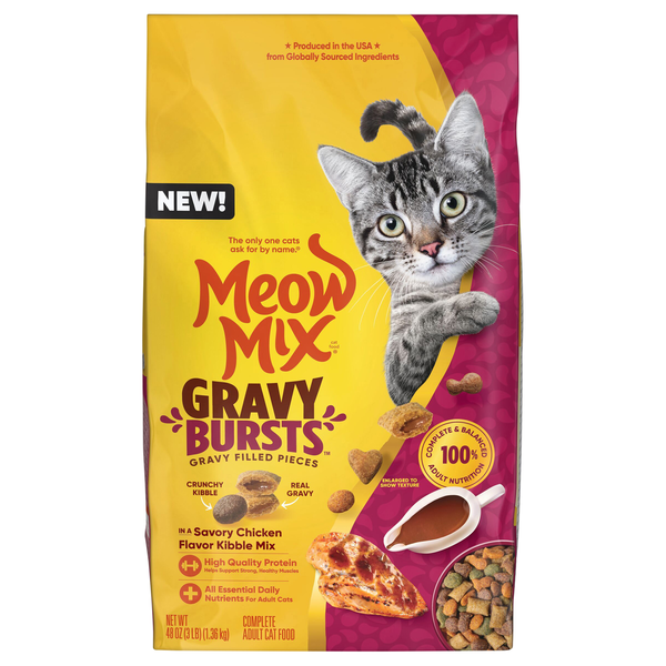 Meow Mix Gravy Bursts Savory Chicken Flavor Mix Dry Cat Food