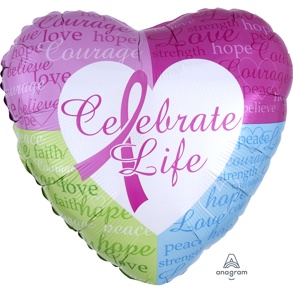 Breast Cancer Awareness Foil Helium-Filled Balloon (Design Varies)