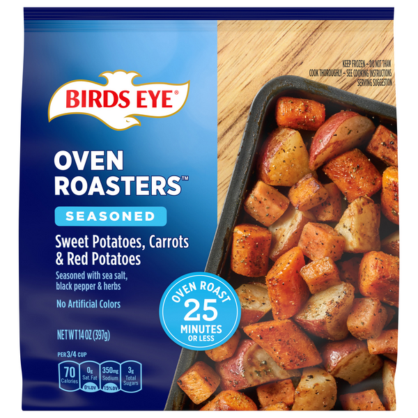 Save on Birds Eye Oven Roasters Sweet Potatoes Carrots & Red Potatoes
