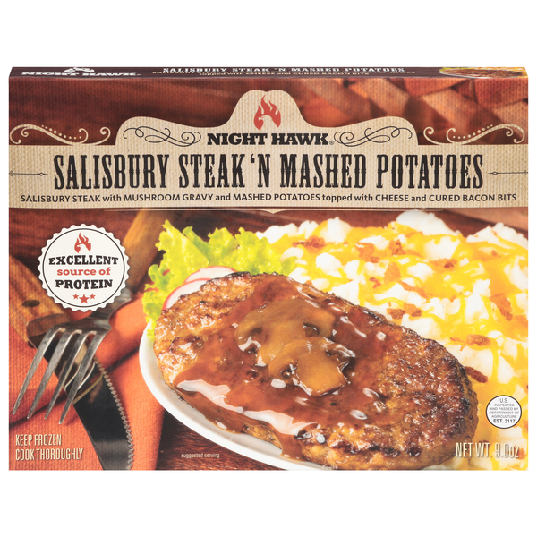 Night Hawk Salisbury Steak 'N Mashed Potatoes Frozen