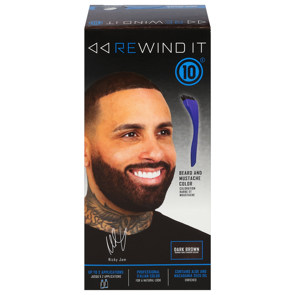 Rewind It Beard & Mustache Color Dark Brown