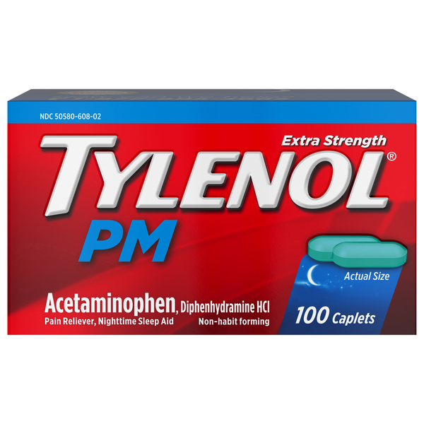 Tylenol PM Extra Strength Pain Relief Sleep Aid Acetaminophen Caplets
