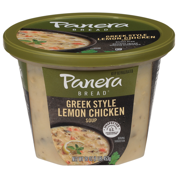 Panera Bread Greek Style Lemon Chicken Soup Refrigerated