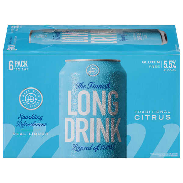Long Drink Traditional Citrus Cocktail - 6 pk