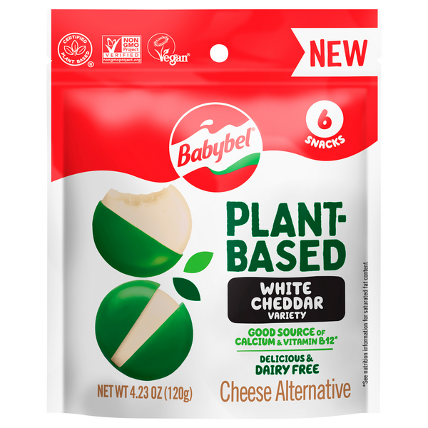 Babybel Dairy Free Plant-Based White Cheddar Snack Cheese Alternative 6 ct