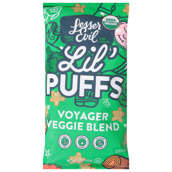 Save on LesserEvil Lil' Puffs Veggie Blend Grain & Gluten Free 12