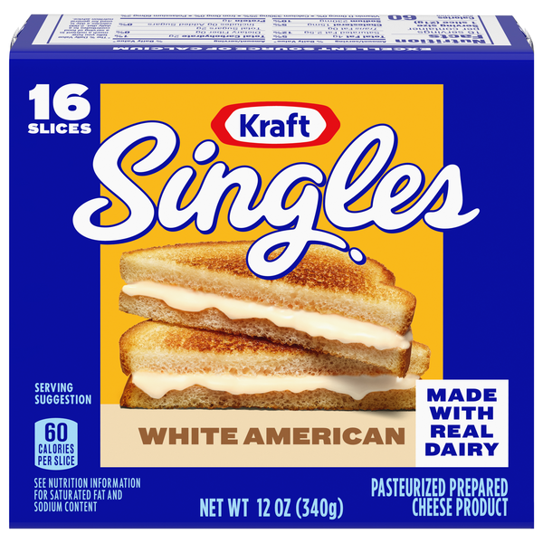Kraft Singles White American Cheese Slices - 16 ct