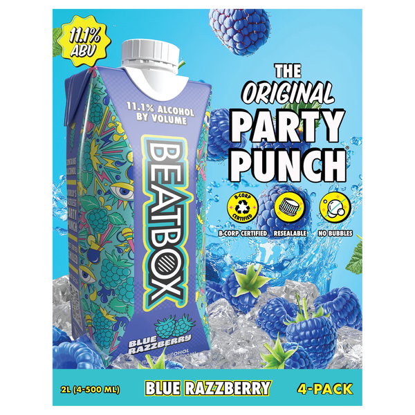 BeatBox Blue Razzberry Malt Beverage - 4 pk