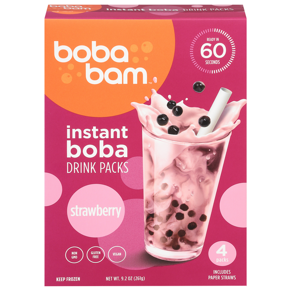 Save on Boba Bam Instant Drink Packs Strawberry 4 ct Order Online