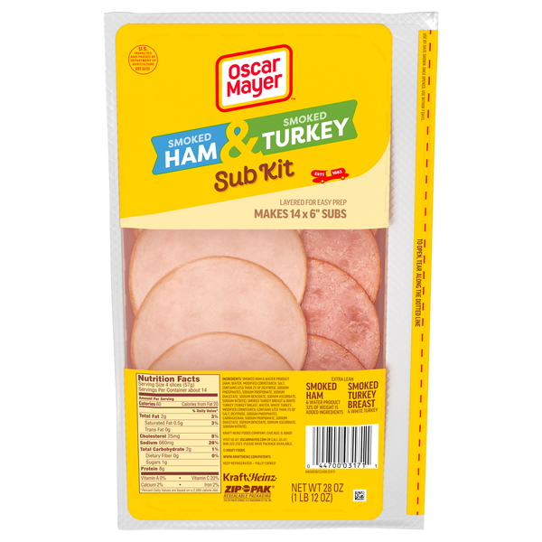 Oscar Mayer Sub Kit Smoked Ham & Smoked Turkey Sliced