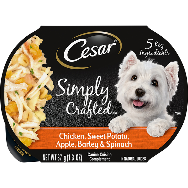CESAR Simply Crafted Chicken Sweet Potatoes Adult Dog Food Complement