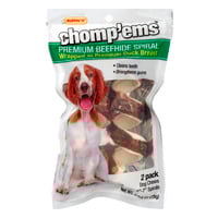 Ruffin' It Chomp'ems Premium Beefhide Spiral Dog Chews 6-7 inch - 2 ct