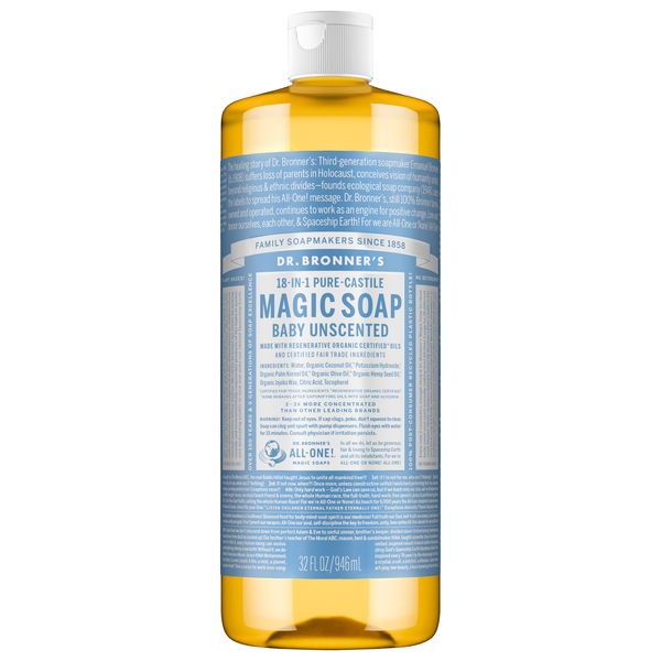 Dr. Bronner's Baby Hemp Unscented 18-in-1 Pure-Castile Soap