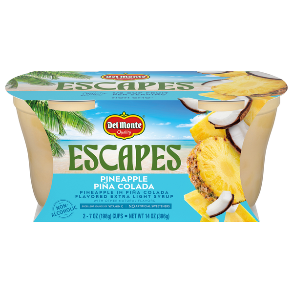 Del Monte Escapes Non-Alcoholic Pineapple Pina Colada Fruit Cups - 2 ct
