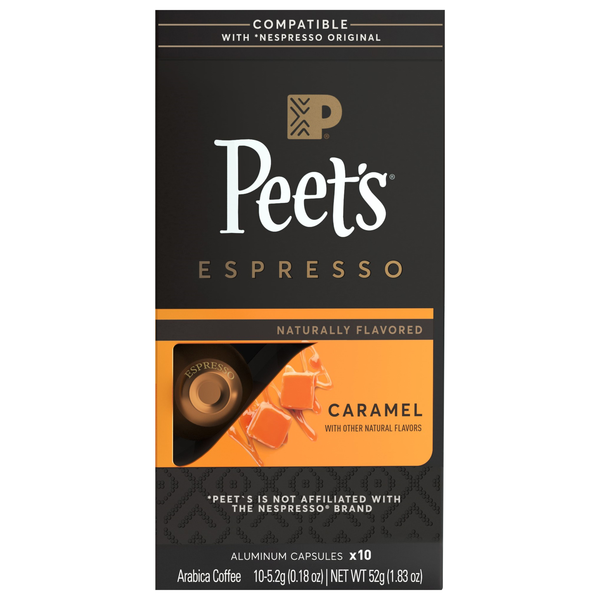 Peet's Espresso Caramel Flavored Dark Roast Coffee Capsules