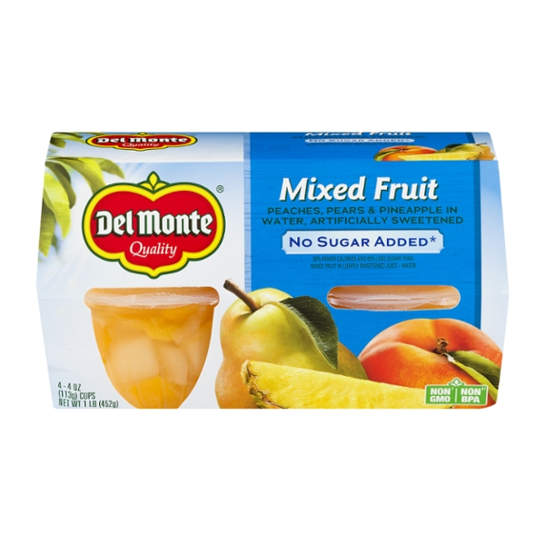 Save on Del Monte Fruit Cups Mixed Fruit No Sugar Added 4 ct Order