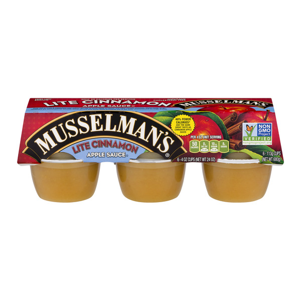 Save on Musselman's Apple Sauce Cups Cinnamon Lite No Sugar Added 6