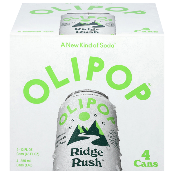 Olipop Ridge Rush Prebiotic Soda - 4 pk