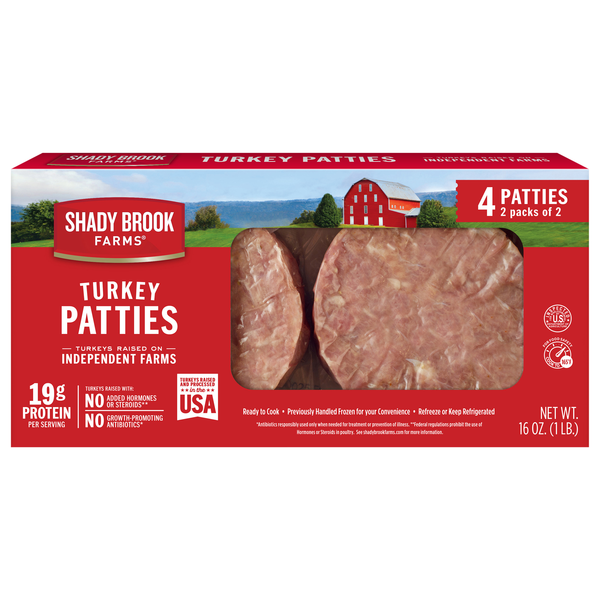 Shady Brook Farms Unseasoned Turkey Patties - 4 ct