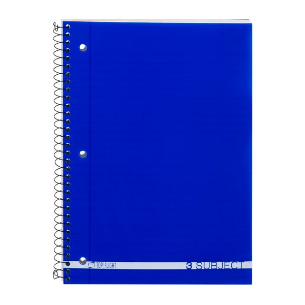 Top Flight 3 Subject Notebook 8 X 10.5 Inch - 138 Sheets