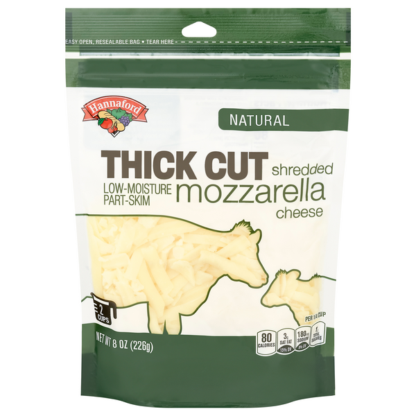 Hannaford Natural Thick Cut Shredded Part Skim Mozzarella Cheese