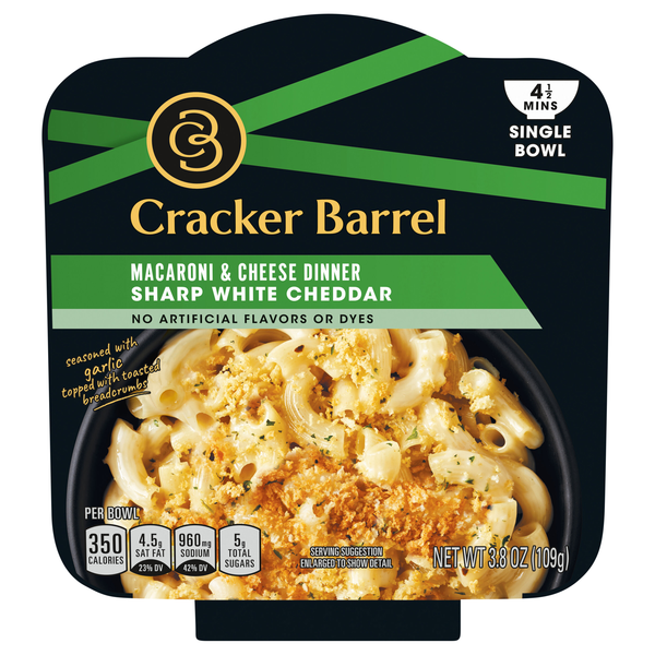 Cracker Barrel Sharp White Cheddar Macaroni & Cheddar Dinner