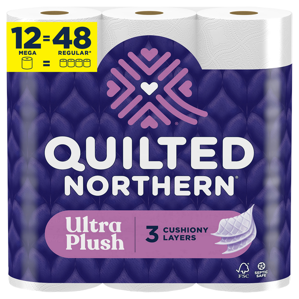Quilted Northern Ultra Plush Mega Roll 3-Ply Toilet Paper Unscented - 12ct