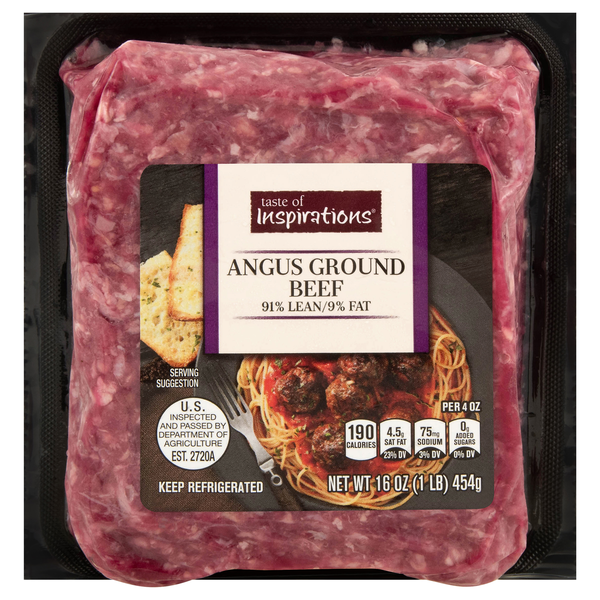 Taste of Inspirations 91% Lean Angus Ground Beef Brick Pack