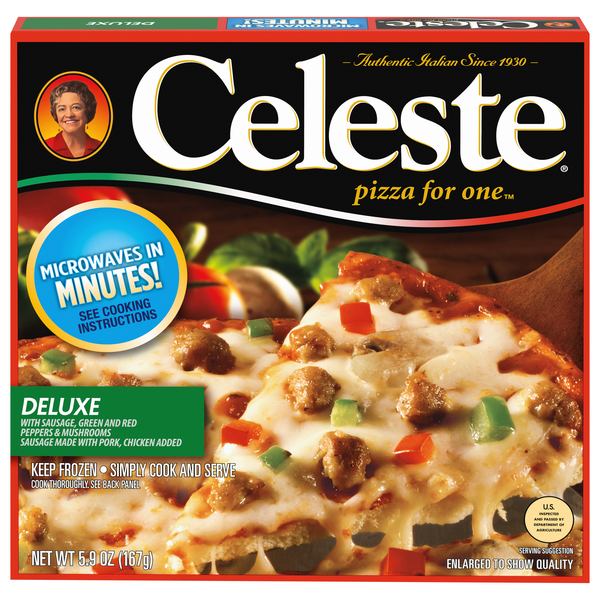 Celeste Pizza For One Deluxe Frozen Microwavable