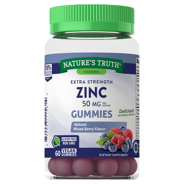 Save on Nature's Truth Zinc 50 mg Gummies Mixed Berry Flavor Extra Strength Vegan Order Online